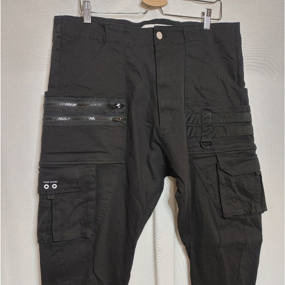 C2H4 Zero Slim Barrel Gravity Tactical Cargo Pants Black Cotton Blend Tapered 36 - Picture 4 of 14